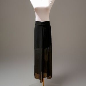 Steampunk Sheer Cover Long High Low Black Skirt sz XS/S